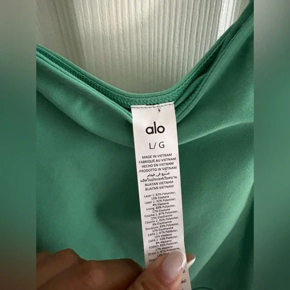 alo courtside tennis dress large nwt lettuce color